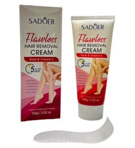 Крем для депіляції з екстрактом троянди та вітаміном E SADOER, 100g