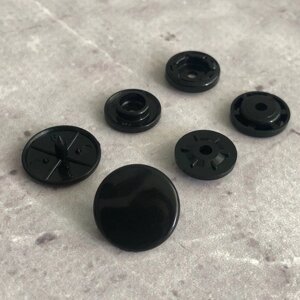 Пластикова кнопка 15 мм чорний K (50шт) (СТРОНГ-0850)