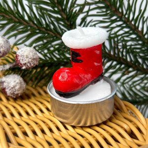 Свічка новорічна парафінова 3,5х5 см - чобіт в Одеській області от компании SINDTEX
