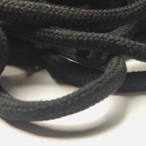 Чорний шнур круглий плетений 1см бавовняний