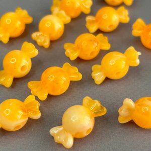 (20 гр) Намистини пластик цукерка 12х22 мм, - оранж в Одеській області от компании SINDTEX