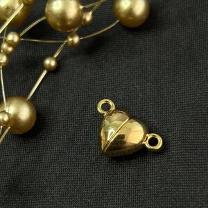Замочок магнітний Серце 10х15 мм 18К золото