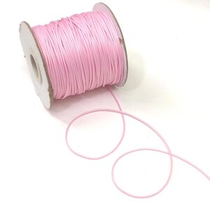 1 м - Вощений полірований шнур 1 мм - рожевий