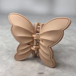 Шпилька каучук "Метелик" для волосся 8 см - Кремовий
