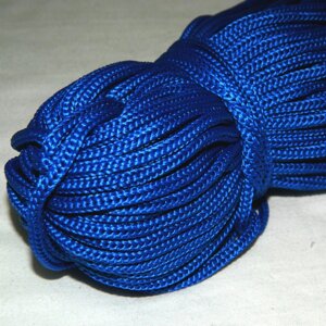 3 мм шнур текстильний полімадний, синій (90м)