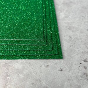 Фоаміран зелений з гліттером клейова основа 1,6 мм, 1 аркуш А4 в Одеській області от компании SINDTEX