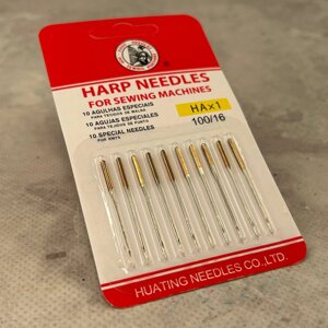 Голки для побутових швейних машин "Harp Needles" №100 -10шт
