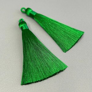 Шовкові пензлики для сережок 8 см - зелений
