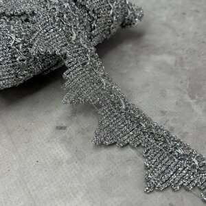 Декоративна тасьма 38 мм, парча срібло #1355 в Одеській області от компании SINDTEX