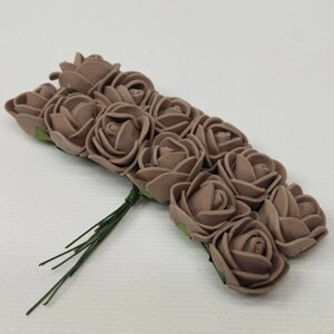 Трояндочки з фоамірану (12шт) колір - Шоколадний