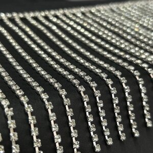 Бахрома стразова 12 см, довжина 1 м - темне срібло, кристал 3 мм в Одеській області от компании SINDTEX