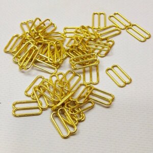 10 шт. - Золотий регулятор 1,5 см (метал) для ремінців бюстгальтера (вісімка) (БФ-0033)
