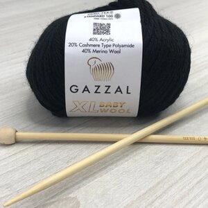 Пряжа Gazzal – Baby Wool XL колір 803 Чорний