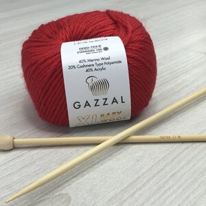 Пряжа Gazzal – Baby Wool XL колір 811 червоний