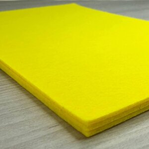 Жесткий фетр, плотный, 3 мм, 20х30 см, цвет - желтый С55
