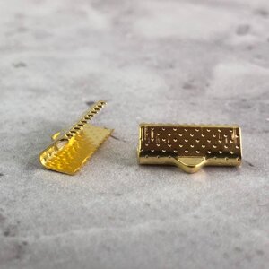 Затискач для стрічок і шнура 16 мм, уп 10 шт - жовте золото в Одеській області от компании SINDTEX