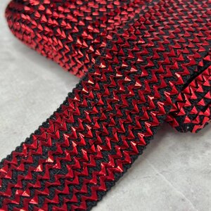 Декоративна тасьма-гумка "Фольга" 4 см - червона в Одеській області от компании SINDTEX