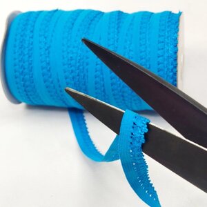 Резинка для шиття нижньої білизни (оздоблювальна) 13 мм на метраж, блакитний