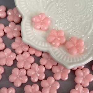 (20 гр) Намистини пластикові Квіточка 14 мм - персиковий