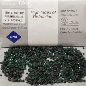 SS10 термоклеевые стразы дмс (dmc Китай) col Emerald (ДМС-010)