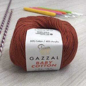 Пряжа Gazzal – Baby Cotton колір 3453 Теракот