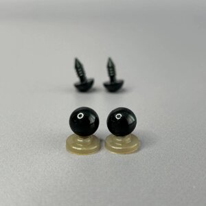 10 шт - Очі гвинтові для іграшок 10 мм з фіксатором - чорний в Одеській області от компании SINDTEX