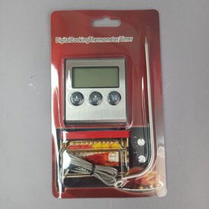 Цифровий термометр із виносним датчиком сірий Digital Cooking TP-700