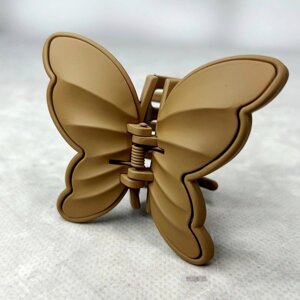 Шпилька каучук "Метелик" для волосся 8 см - Беж