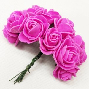 Трояндочки з фоамірану (12шт) колір - Малиновий