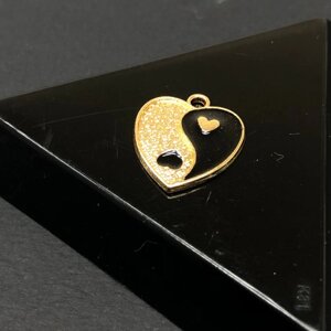 Підвіска серце "Інь-Янь" 16х17 мм, колір Золото в Одеській області от компании SINDTEX