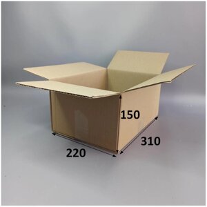 Картонна коробка чотириклапанна 310 х 220 х 150 мм бурий 10шт