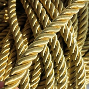 Декоративний шнур для натяжних стель, золото 10 мм