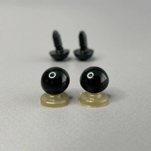 10 шт - Очі гвинтові для іграшок 12 мм з фіксатором - чорний в Одеській області от компании SINDTEX