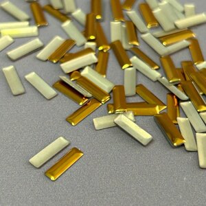 10г - Металострази термоклейові, прямокутник 3х10 мм - золото жовте