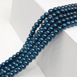 Перли скляні Майорка 4мм - 210шт, колір - синій