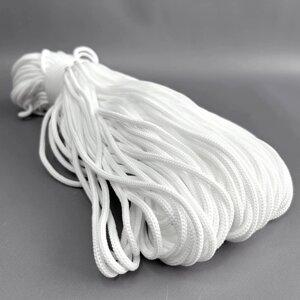 5-мм шнур текстильний полімідний, білий (90м)