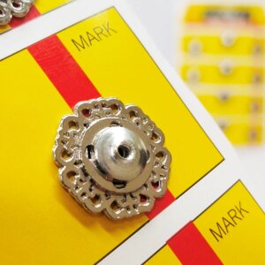 D=18 мм пришивні кнопки металеві, декоративні для шиття одягу сірі