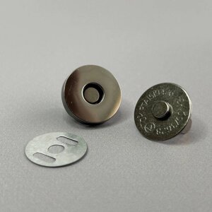 Кнопка магніт для сумок Ø 18мм - темний нікель