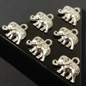 Підвіска Слон 12х14 металева, колір Срібло