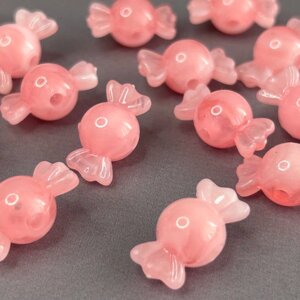 (20 грам) Намистини пластик цукерка 12х22 мм, Колір - рожевий в Одеській області от компании SINDTEX
