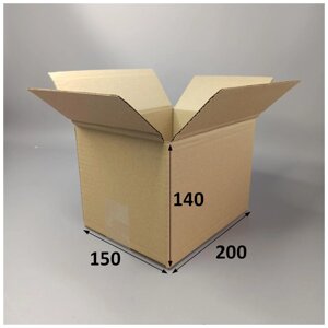 Картонна коробка чотириклапанна 200 х 150 х 140 мм бурий 10шт