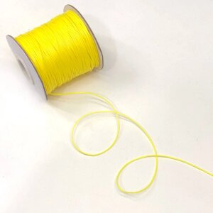 1 м - Вощений полірований шнур 0,8 мм - жовтий