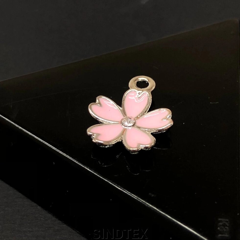 Підвіска "Рожева квітка" 14х17 мм, колір Сталь від компанії SINDTEX - фото 1