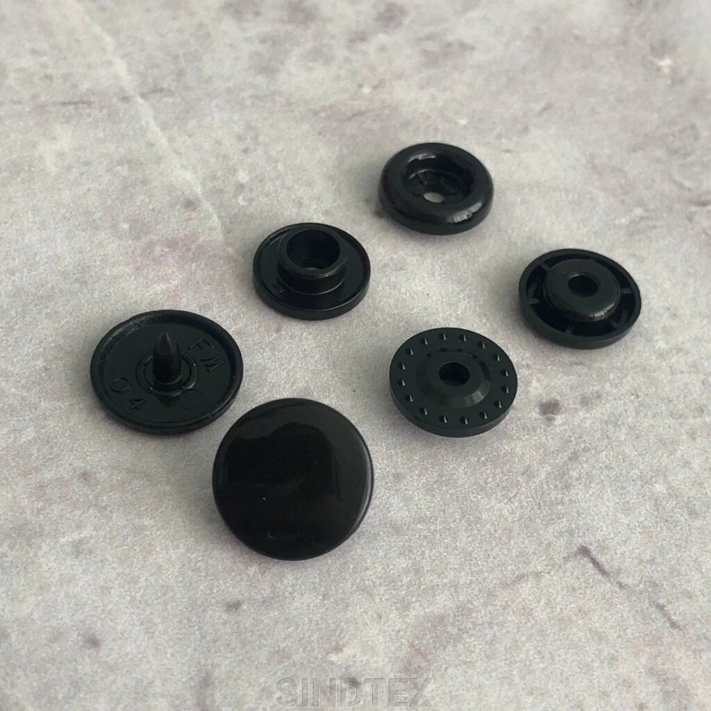 Пластикова кнопка 12 мм Чорний K (50шт) (321012) від компанії SINDTEX - фото 1