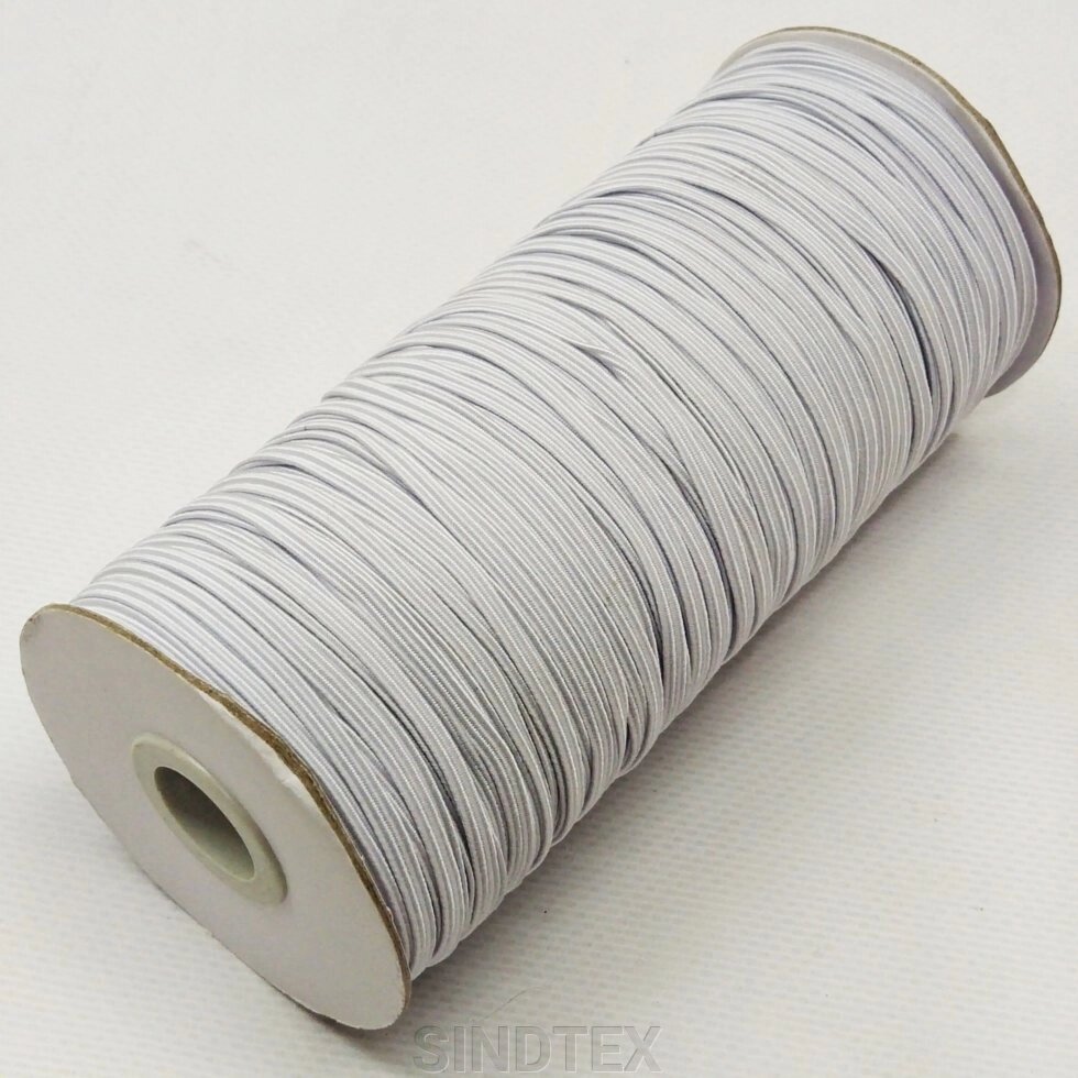 Плоска біла резинка білизняна 4мм 130м від компанії SINDTEX - фото 1