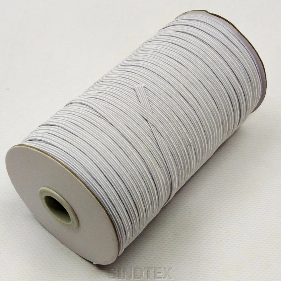 Плоска біла резинка білизняна 5 мм 130м від компанії SINDTEX - фото 1