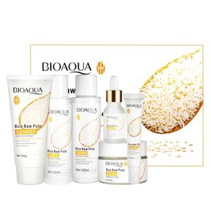 Подарунковий набір косметики для обличчя Bioaqua Rice Raw Pulp Set, 6в1