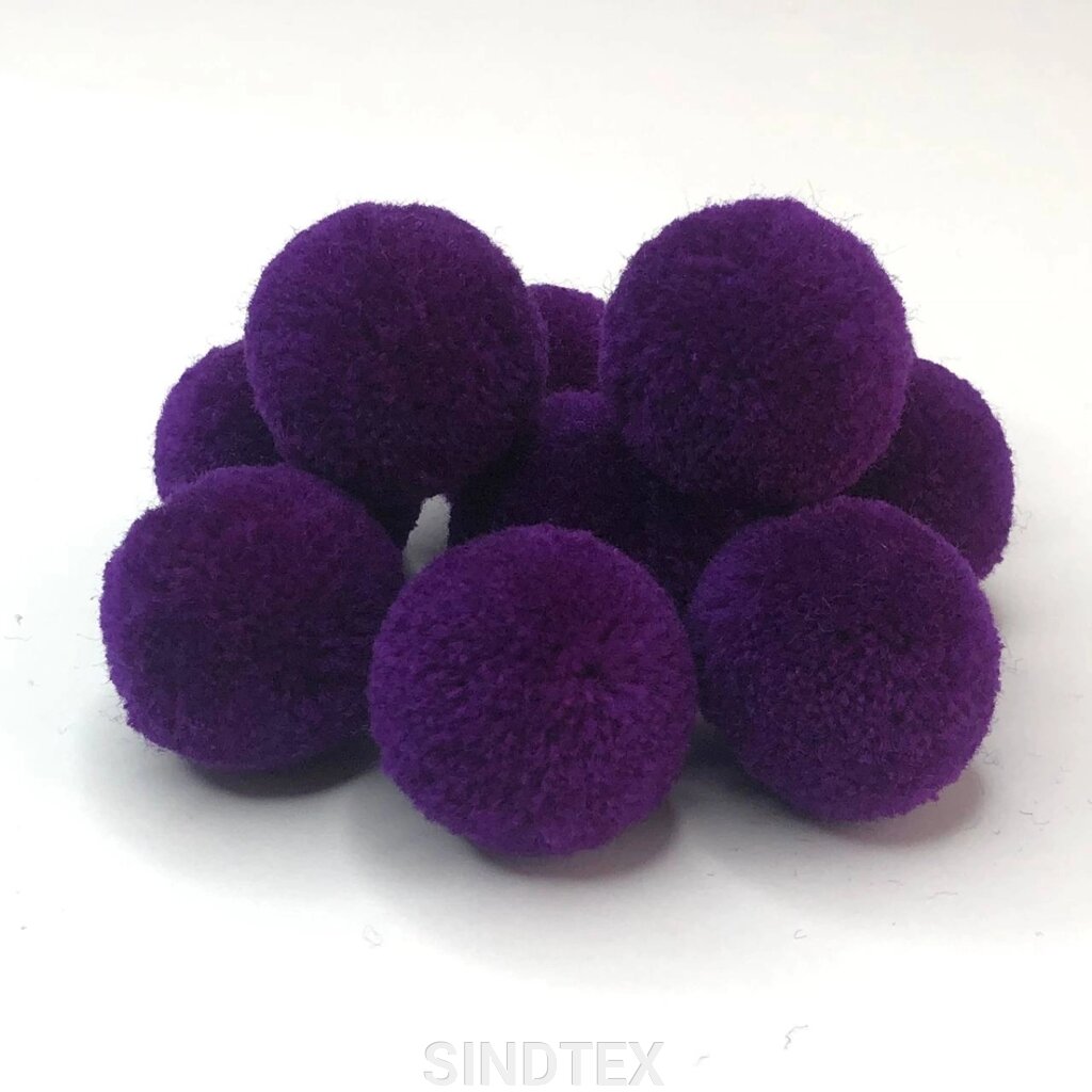Помпон велюровий 3 см - фіолетовий від компанії SINDTEX - фото 1