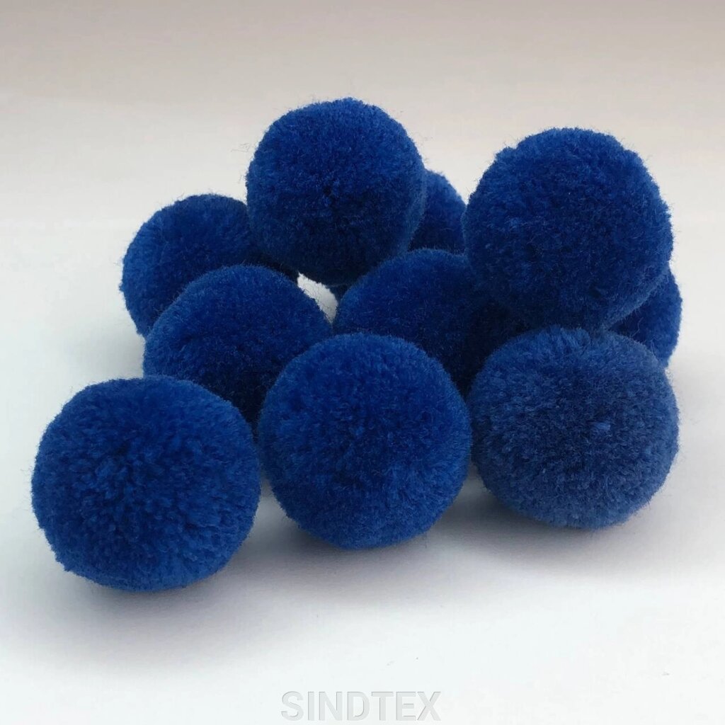 Помпон велюровий 3 см - синій від компанії SINDTEX - фото 1