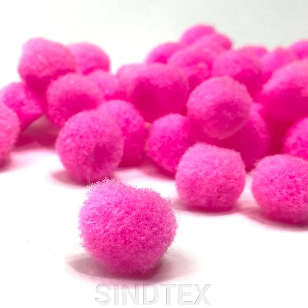 Помпони для творчості 1,5 см, 50 шт/упаковка рожеві від компанії SINDTEX - фото 1